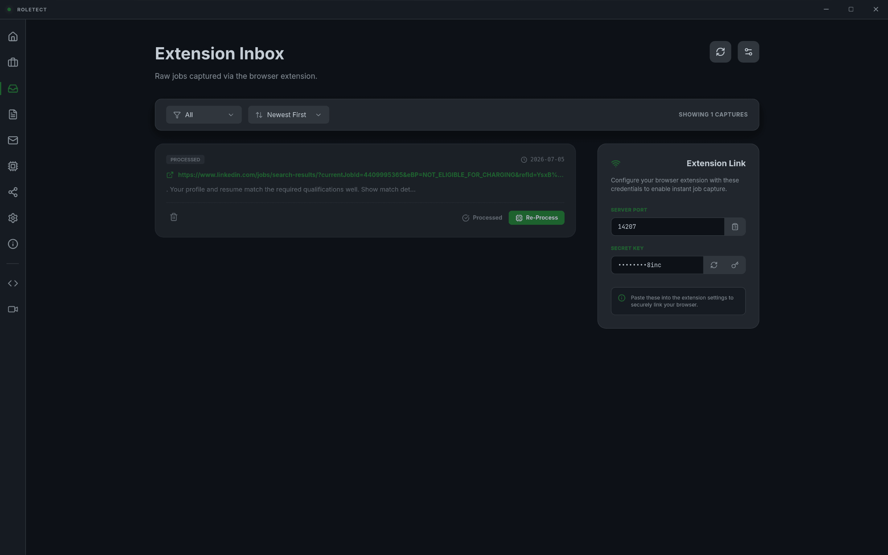 Browser Ingestion & Job Vault